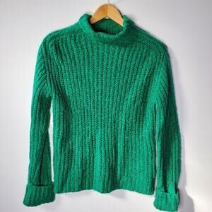 Abound Nordstrom Green ribbed extra stretchy turtleneck sweater